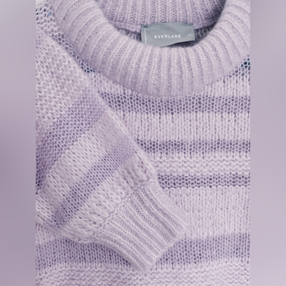 Everlane The Puff Sweater in Lilac Size Medium Knit Pullover Sweater